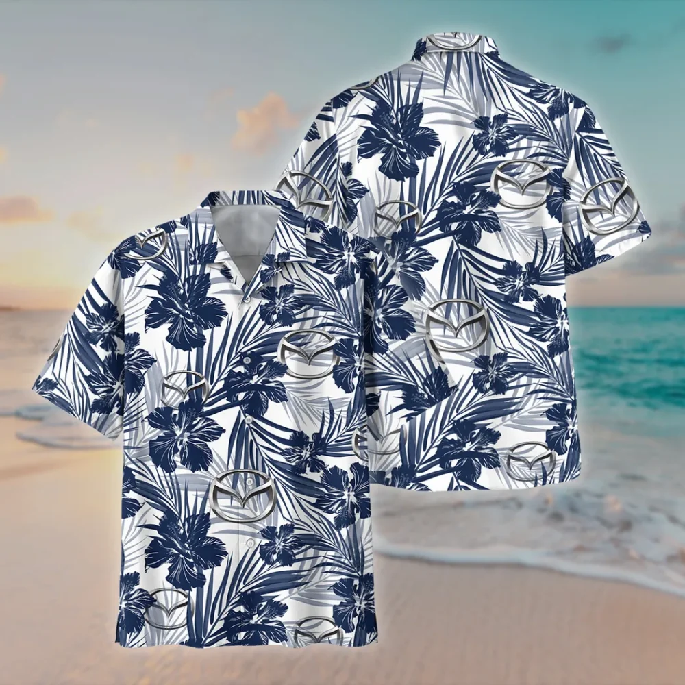 Family Sedan Hawaiian Shirt Exclusive Logo, Summer Garage Button Shirt CAR203 - Image 2