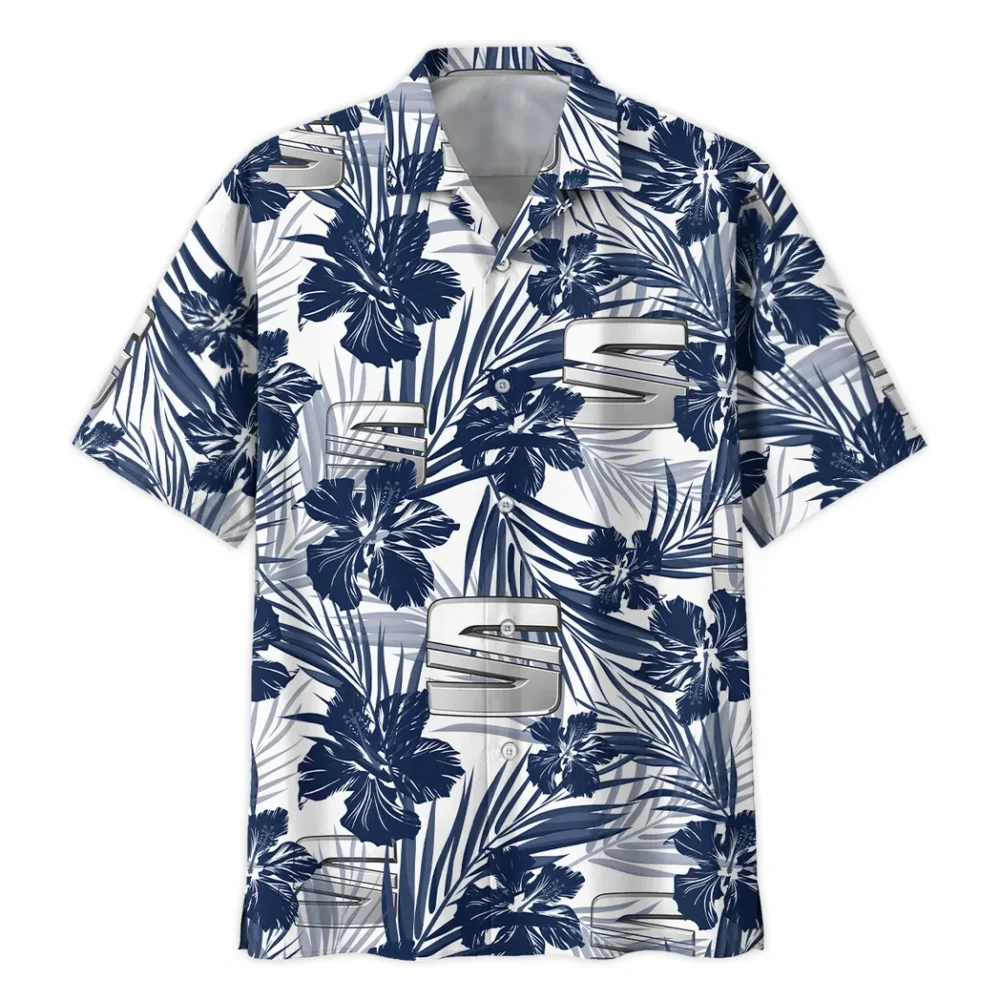 Modern Hatchback Hawaiian Shirt Exclusive Logo, Gearhead Style Button Shirt CAR203 - Image 3